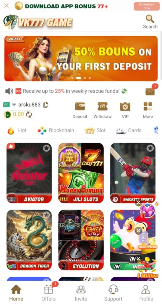 Download VK777 Casino for Android