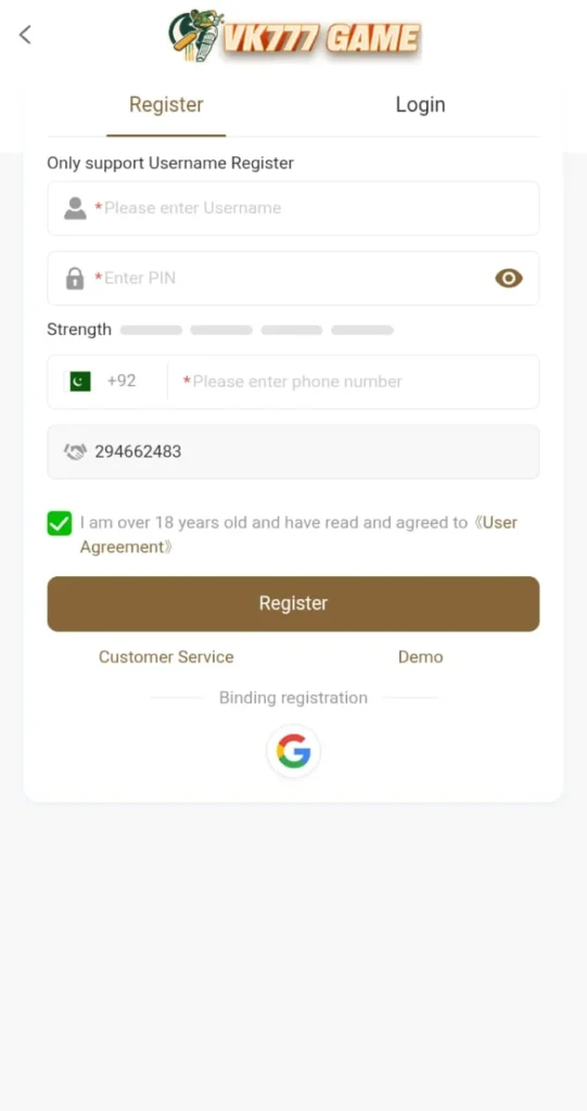 New Earning App VK777 Login