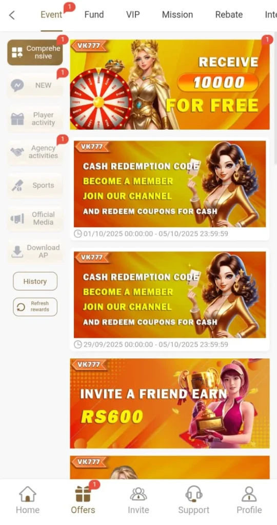 Latest version of Real Money App VK777 APK