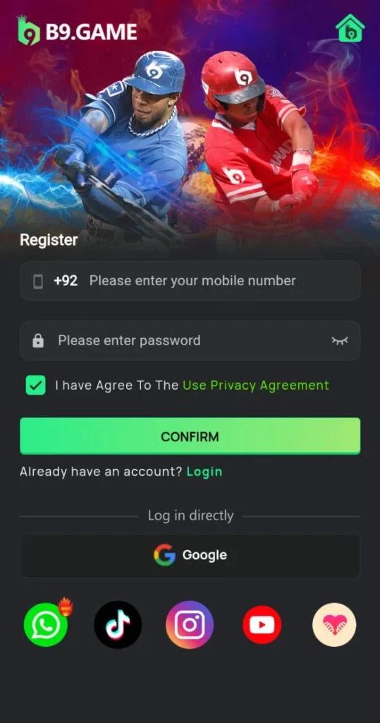 Register an account in B9 Game and unlock unlimited earnings