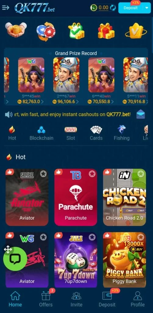 Download the latest version 2025 of QK777 Game APK for Android