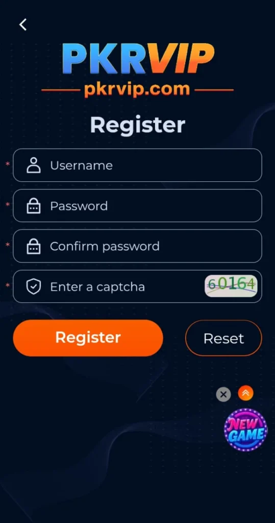 Register an account in PKRVIP Login for free