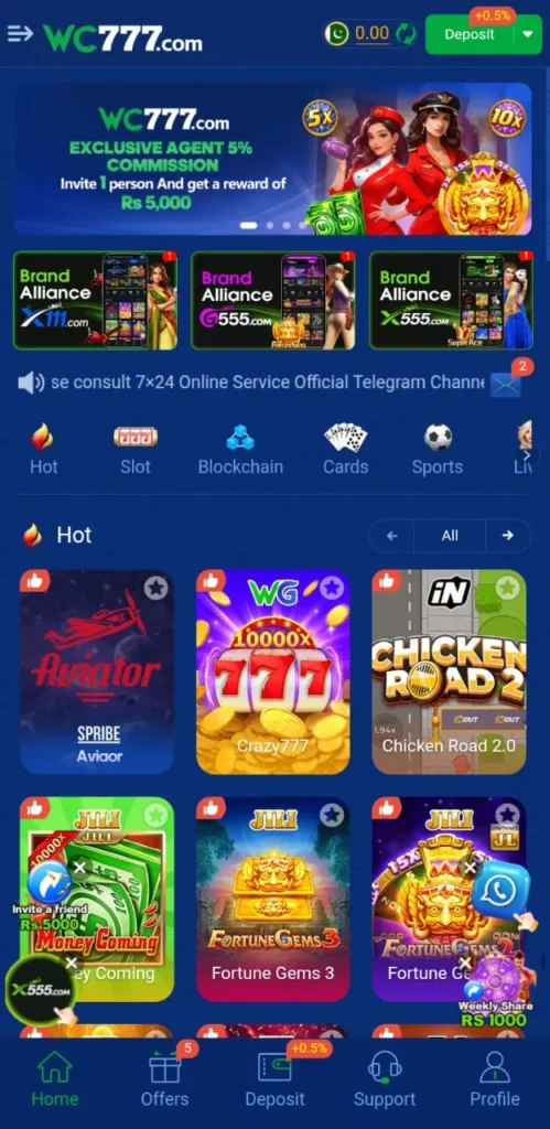 Download the latest version 2025 of WC777 Com Game