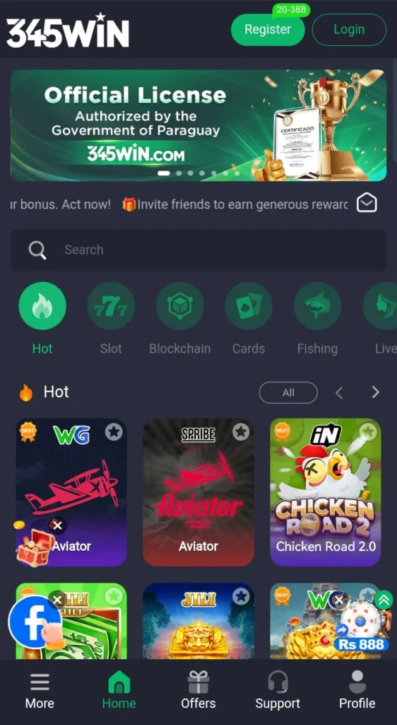 345 Win Game App for Android